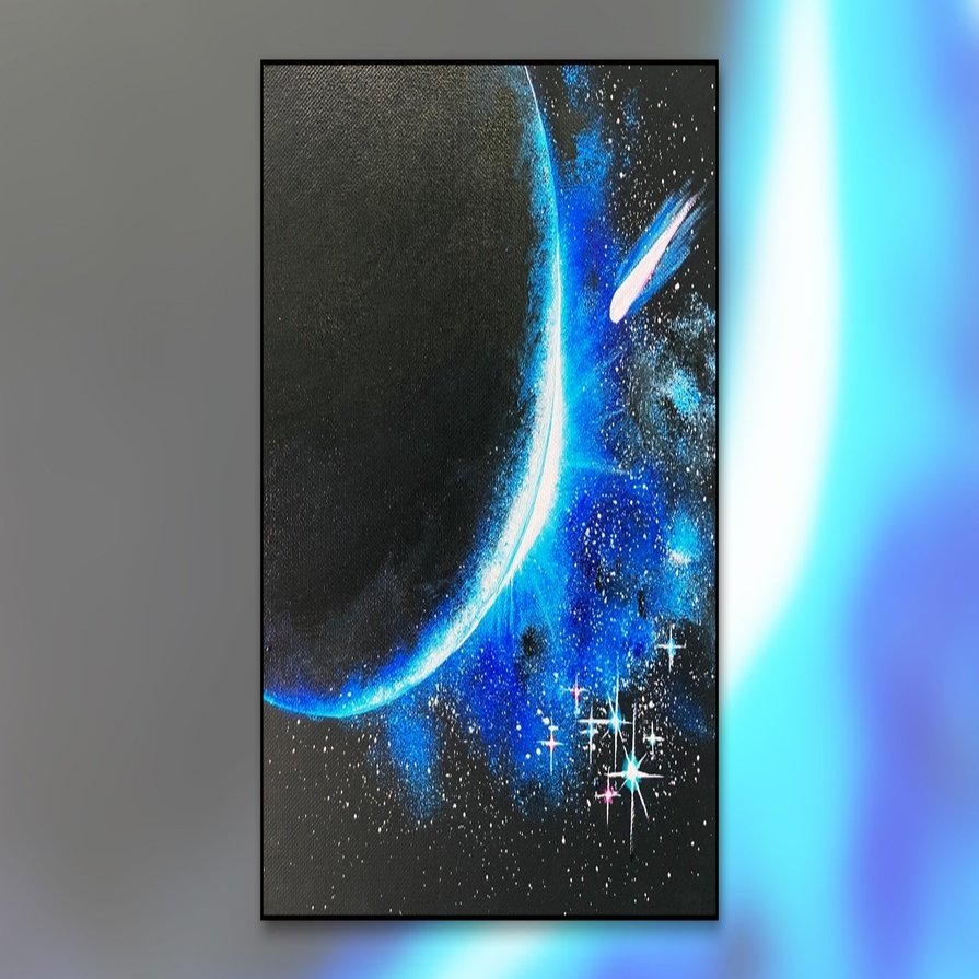 アクリル絵の具を使用した 宇宙 の描き方 初心者が簡単に絵を描く方法 Junya Art Note