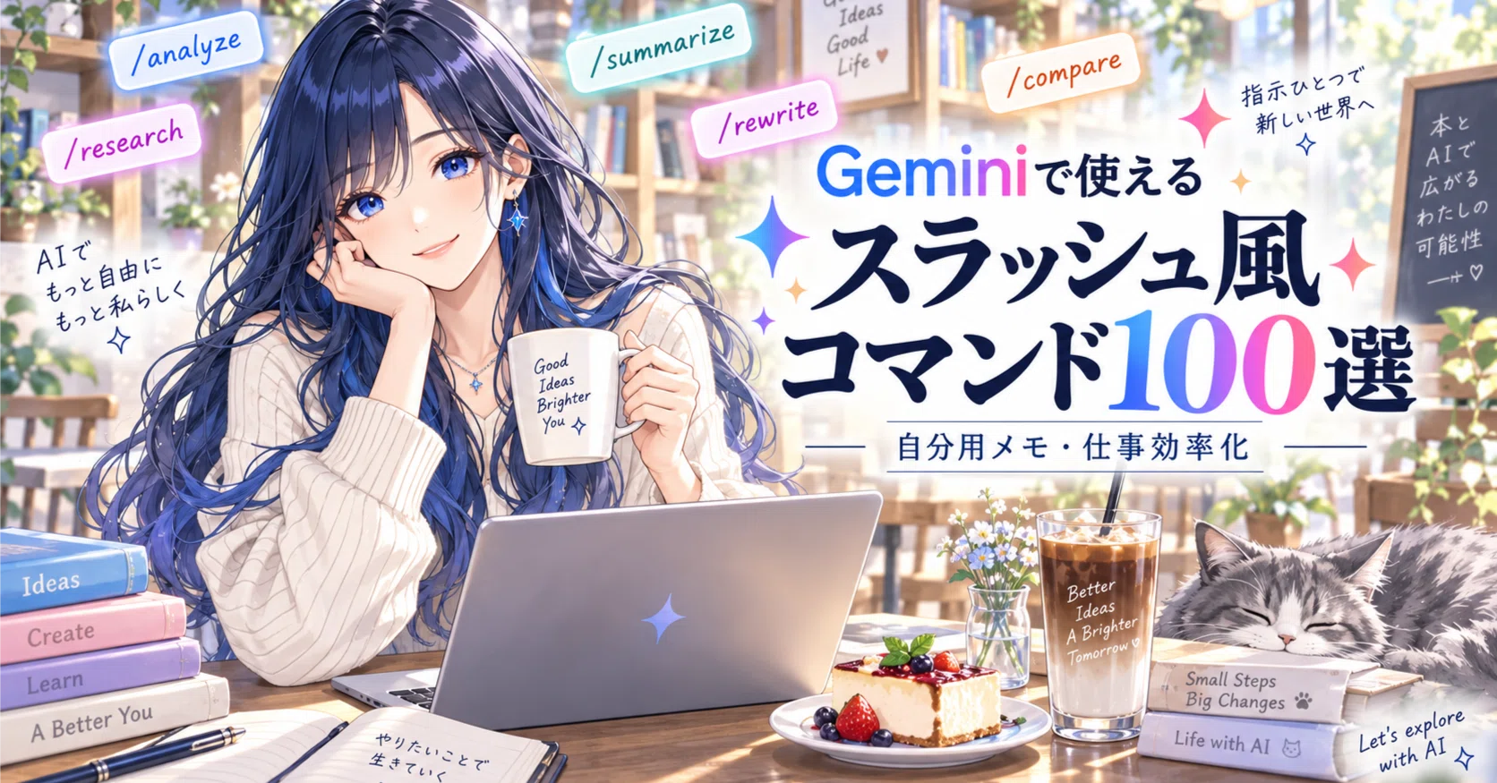Geminiで使える「スラッシュ風コマンド」100選｜/analyzeから調査
