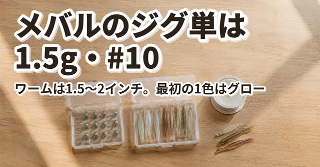 メバリングの仕掛け｜ジグ単1.5g・#10・1.5〜2インチから組む