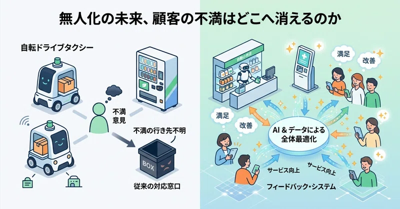 自動運転タクシーの次に無人化が進む現場で、顧客の不満はどこへ消えるのか