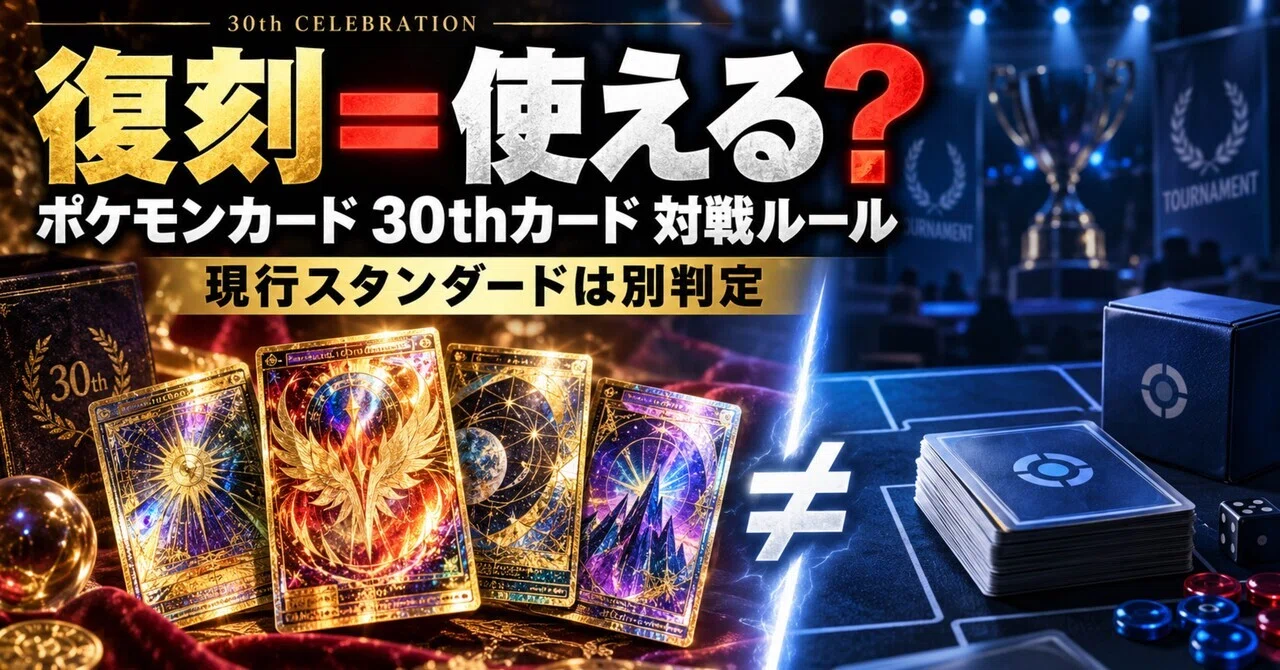 ポケカ30周年の復刻カード30枚は対戦で使える？リザードン・ルギア・N