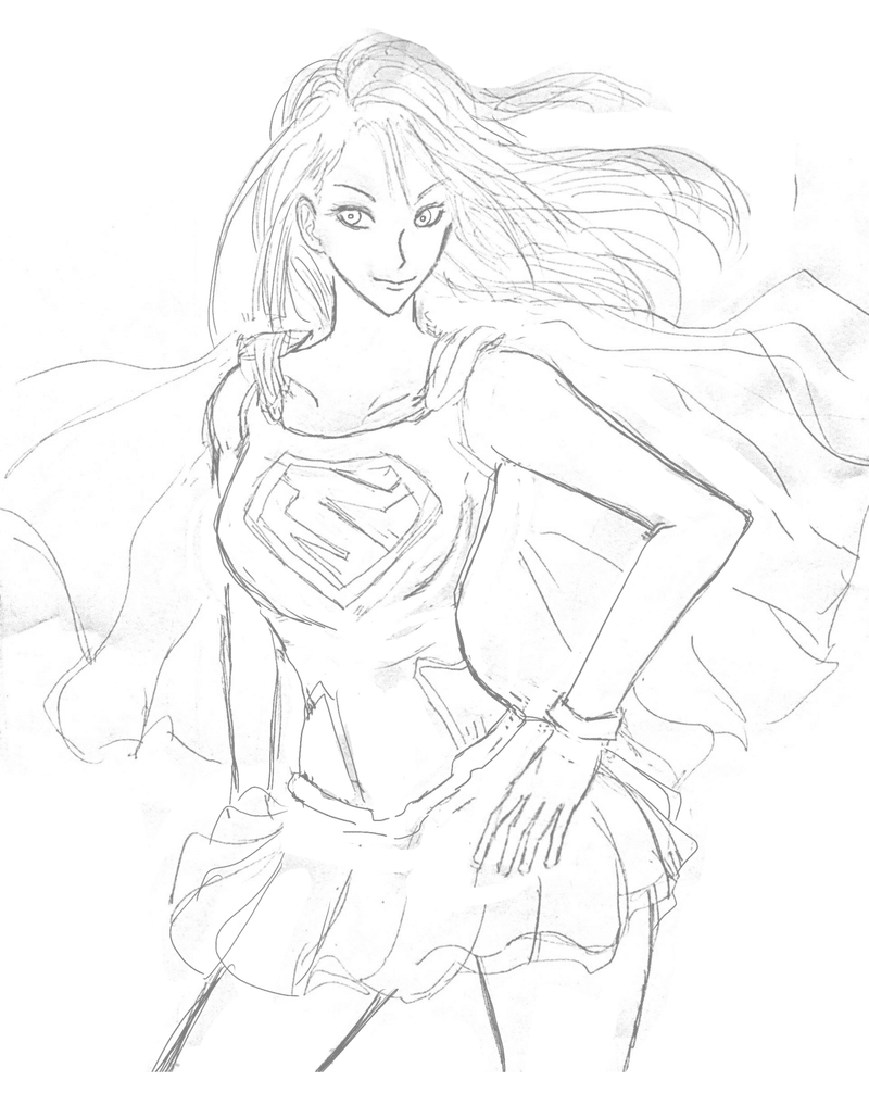 Supergirl スーパーガール下書き 黄色ネジ Note