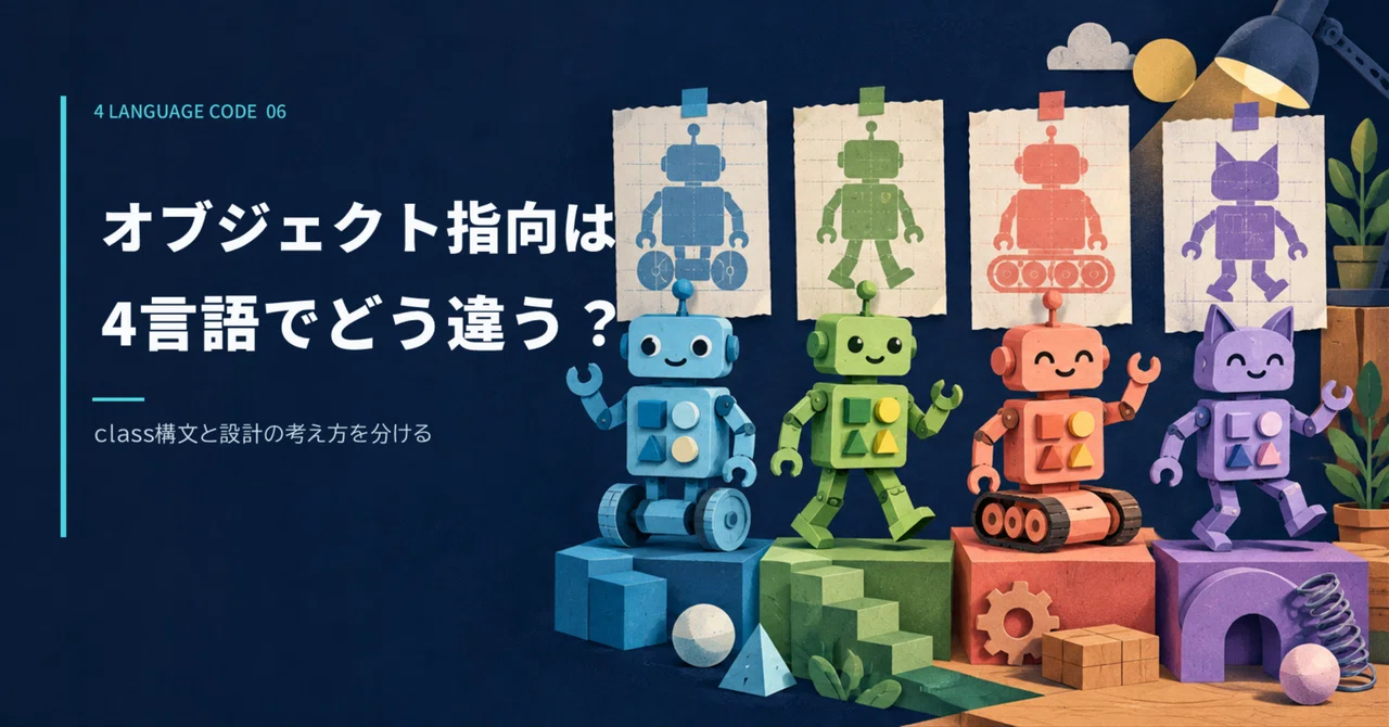 How does object-oriented programming differ across four languages?｜ひみつきち出版