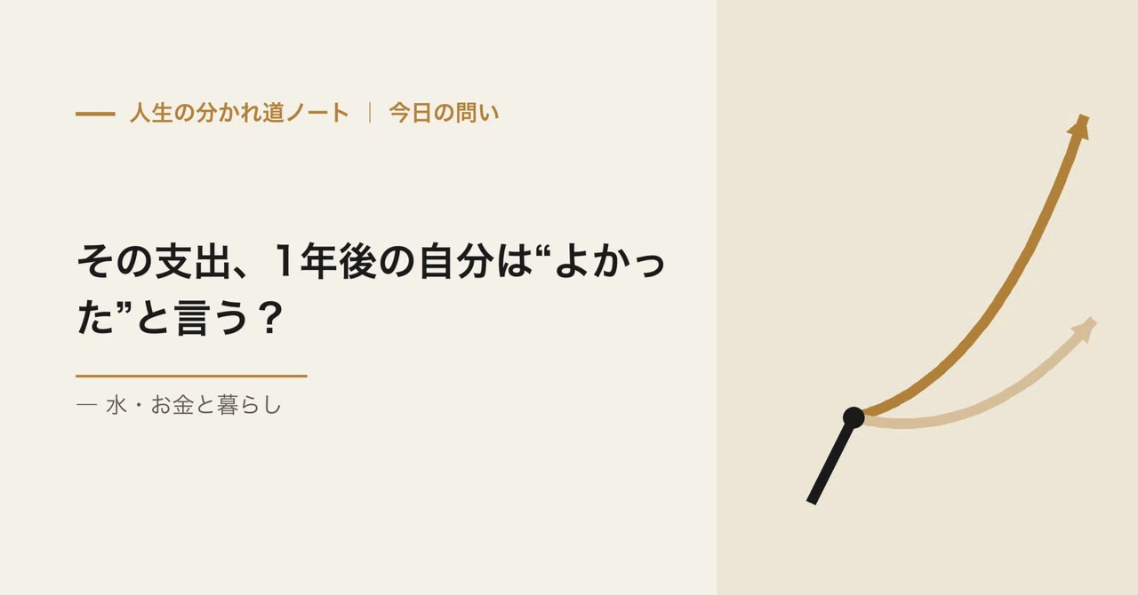 Will your future self a year from now say that expense was worth it?｜人生 ...