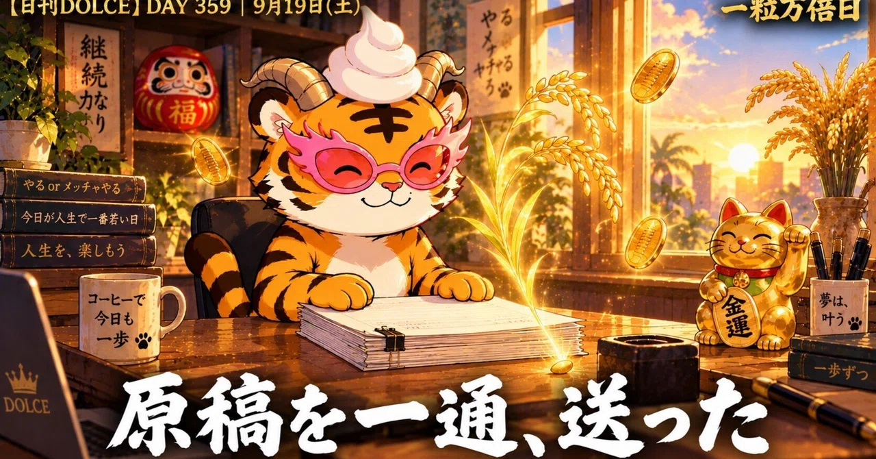I sent a manuscript—the deadline happened to be an Ichiryumanbai-bi｜DOLCE