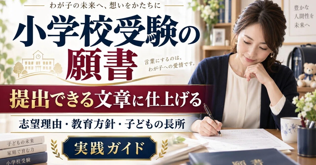 小学校受験の願書｜志望理由・教育方針・子どもの長所を、提出できる