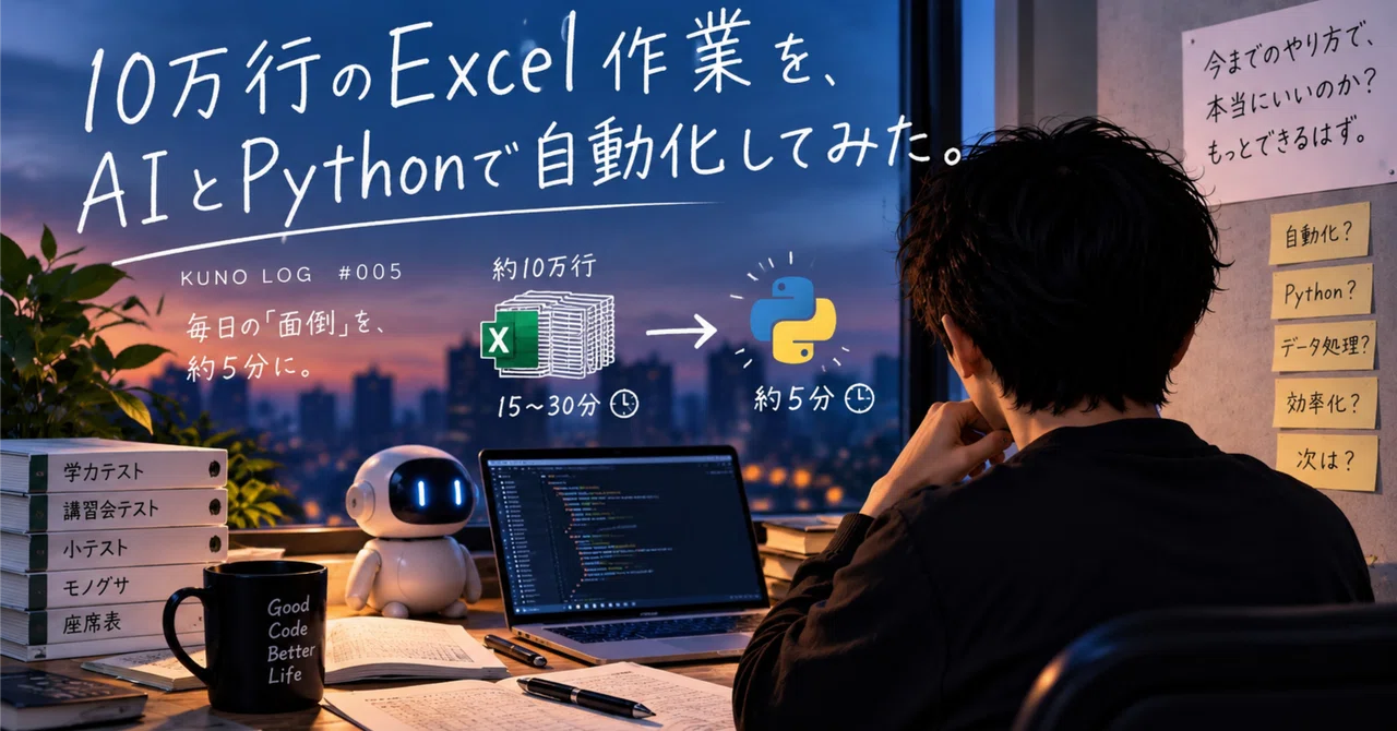I Automated 100,000 Rows of Excel Work Using AI and Python｜くの