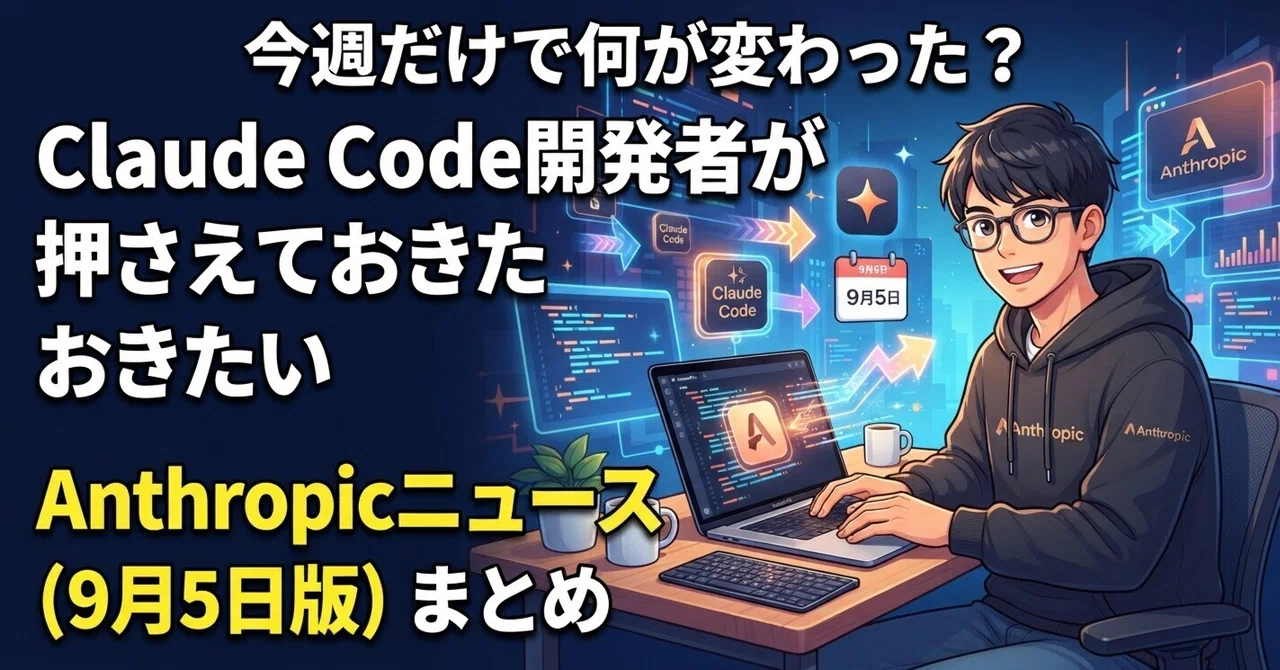 What Changed Just This Week? A Summary of Anthropic News for Claude Code Developers (September 5th Edition)｜suke