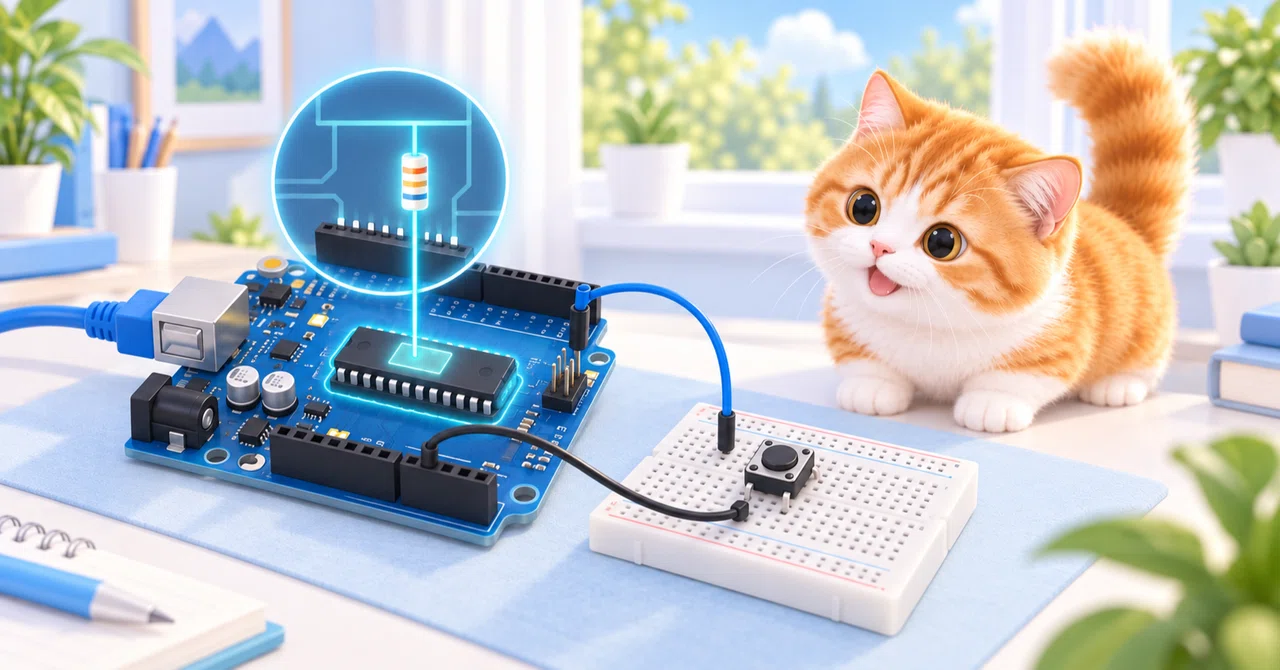 [Arduino Super Introduction #18] Pull-up Resistors | Stabilize Button ...