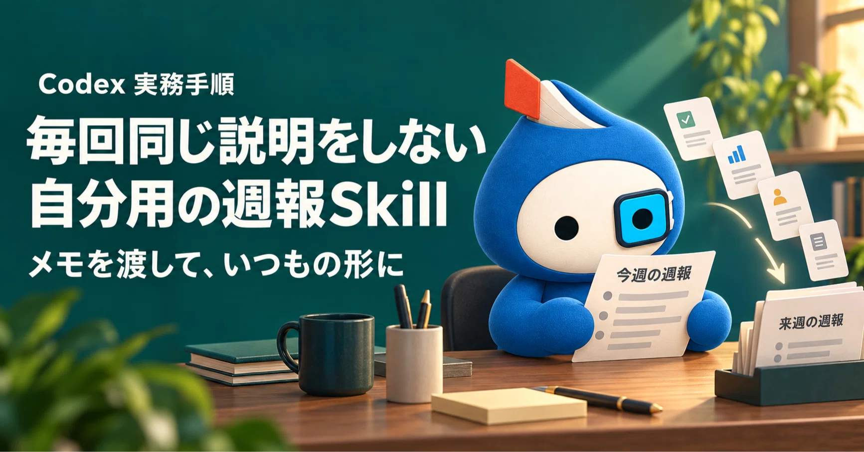 毎回同じ説明をしない。Codexで「自分用の週報Skill」を作る｜サグノ