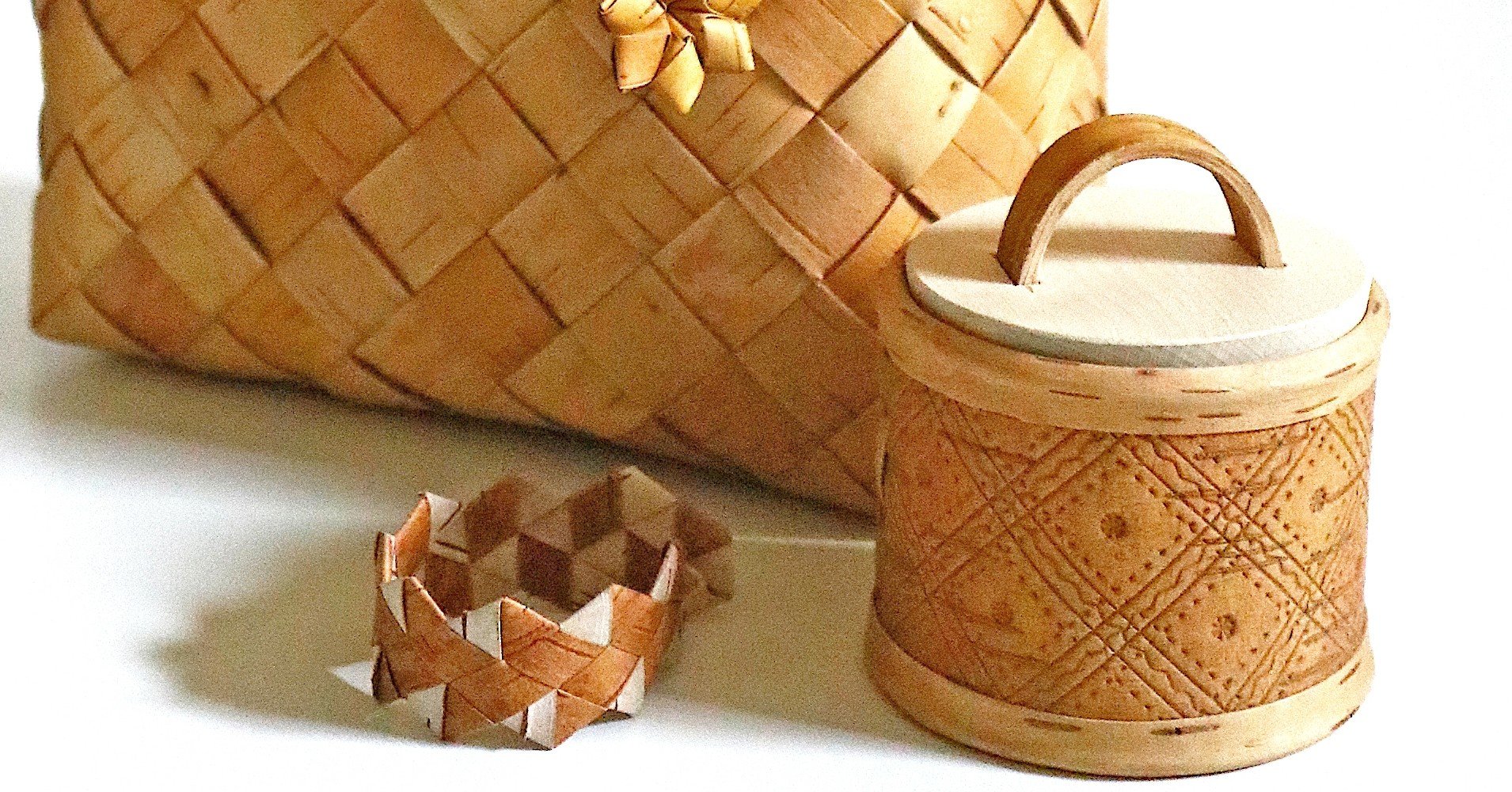 ロシア ハバロフスクの伝統工芸品 木製の入れ物 白樺 Events｜Taito Kauppa shopping vol.1 白樺細工｜LAPUAN KANKURIT 表参道