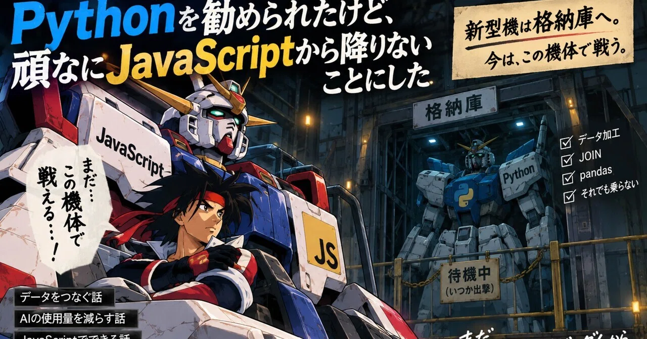 Pythonを勧められたけど、頑なにJavaScriptから降りないことにした|ビーバー