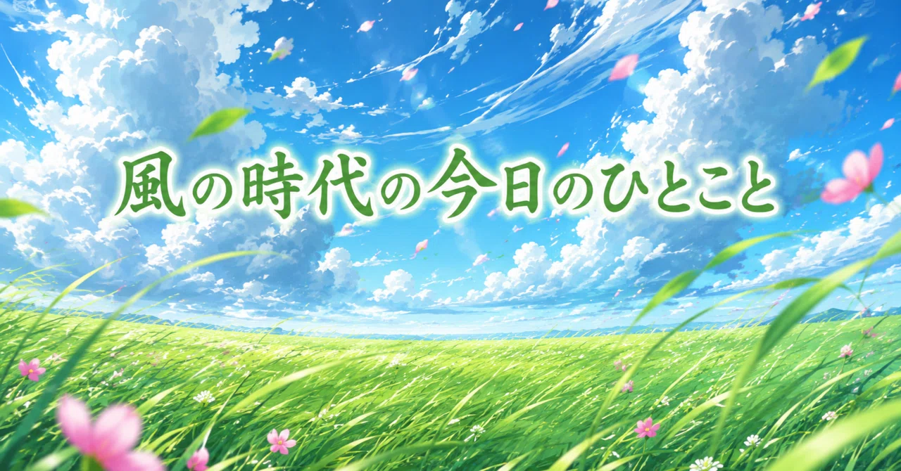 🍃 'Word of the Day' in the Age of Wind: '2026.09.26 (Sat)'|風369