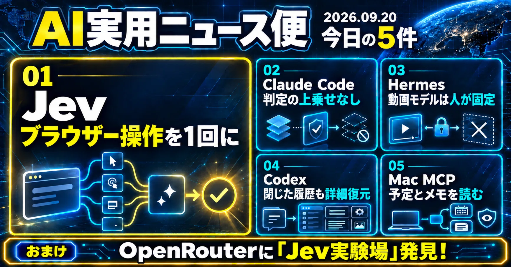 Jev ブラウザー操作の「何度も往復」を、1回へ畳む｜9月20日のAI実用