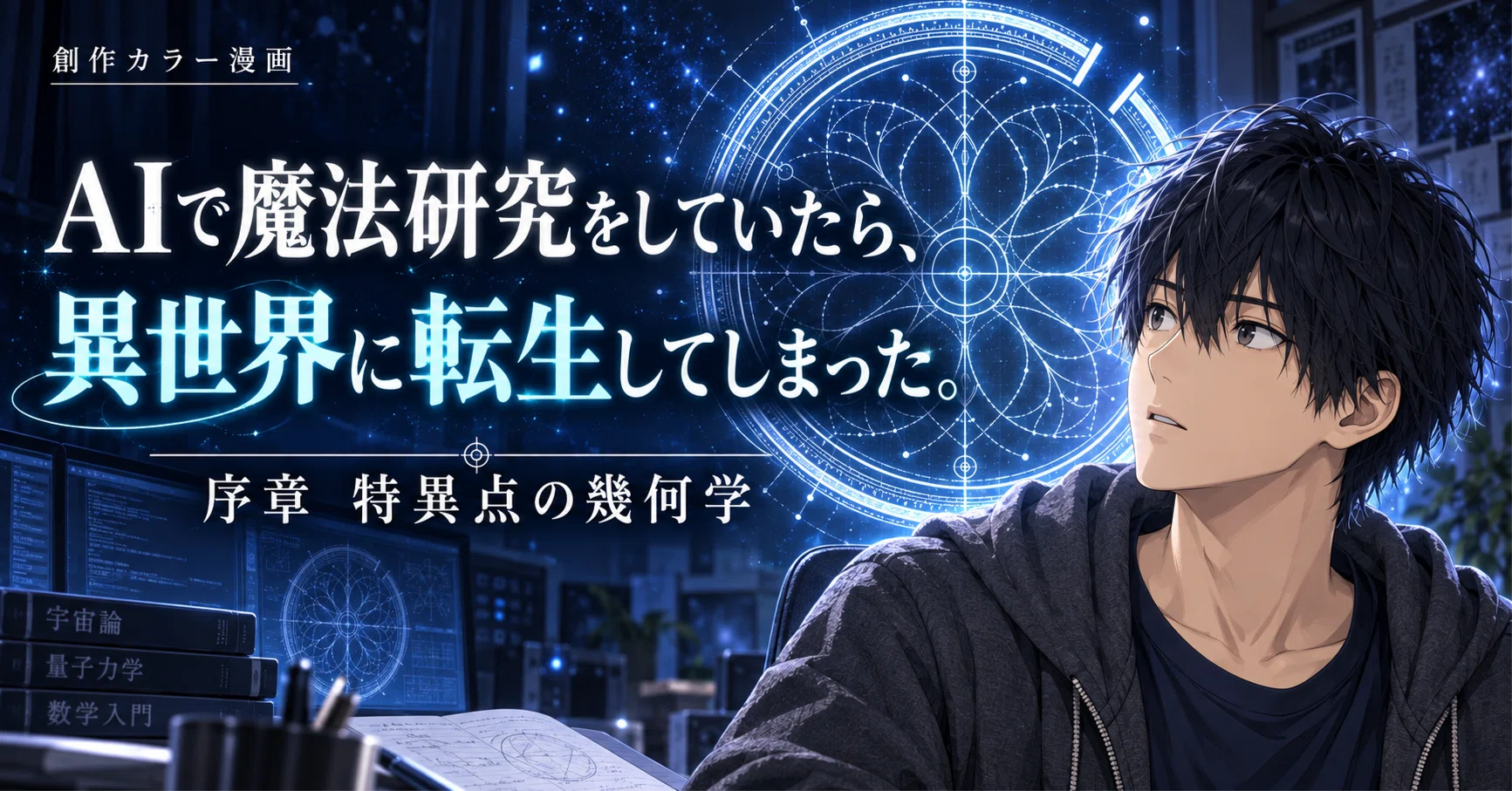 創作漫画】AIで魔法研究をしていたら、異世界に転生してしまった