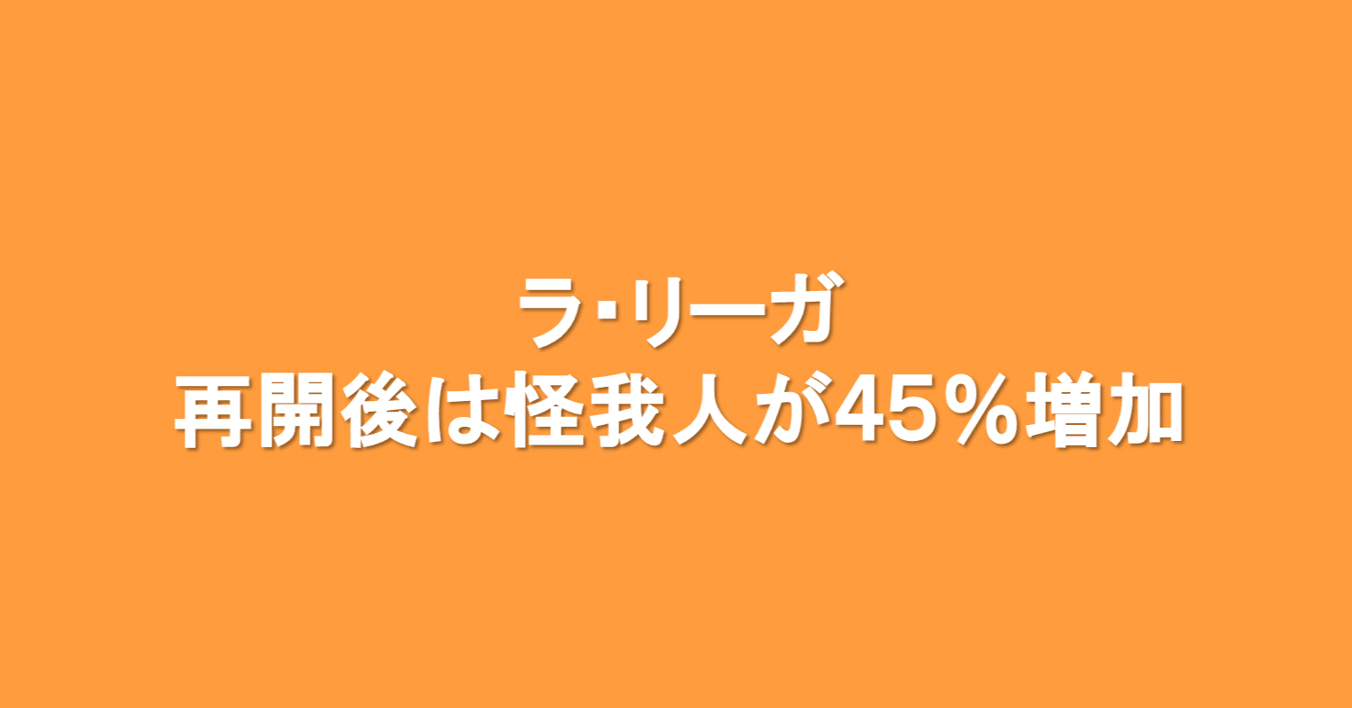 ラ リーガ 再開後は怪我人が45 増加 海外サッカーの今 Sagerbafcsec Note ラ リーガ 再開後は怪我人が45 増加 海外サッカーの今 Sagerbafcsec Note