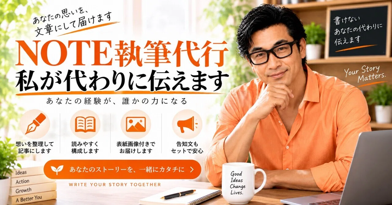 NOTE Writing Service: I will convey it for you｜美馬昭仁