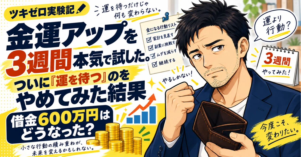 金運アップを3週間本気で試した。ついに「運を待つ」のをやめてみ ...