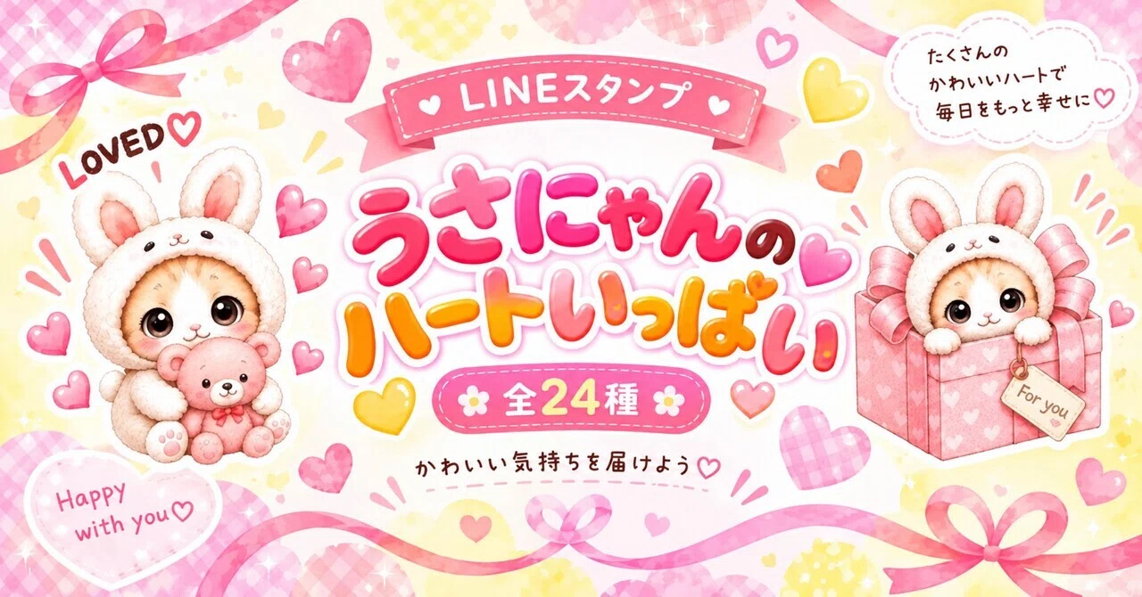 🐰かわいい気持ちを届けよう￤うさにゃんのハートいっぱい！🩷新作LINE
