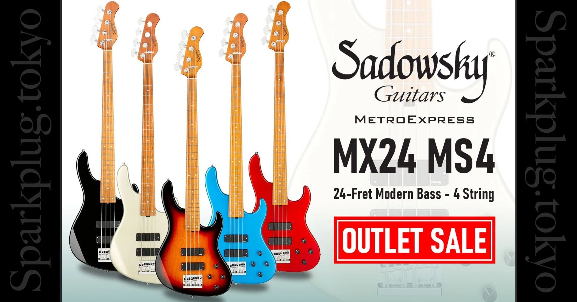 Sadowsky MS4 フレットレス 24フレット・ベース！サドウスキー・メトロエクスプレス「MX24 MS4」が