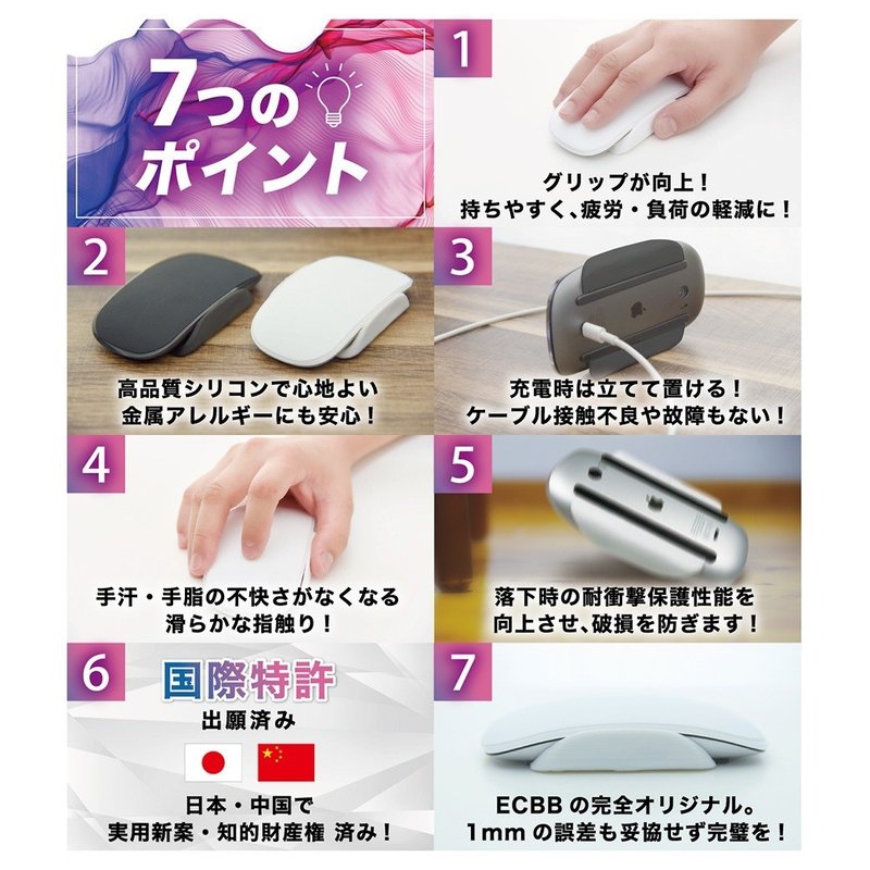 世界初 唯一 Mac Apple マジックマウス Magic Mouse の最高パートナー登場 Ecbbマウスグリップ Ecbbマウスカバー Ecbb Note