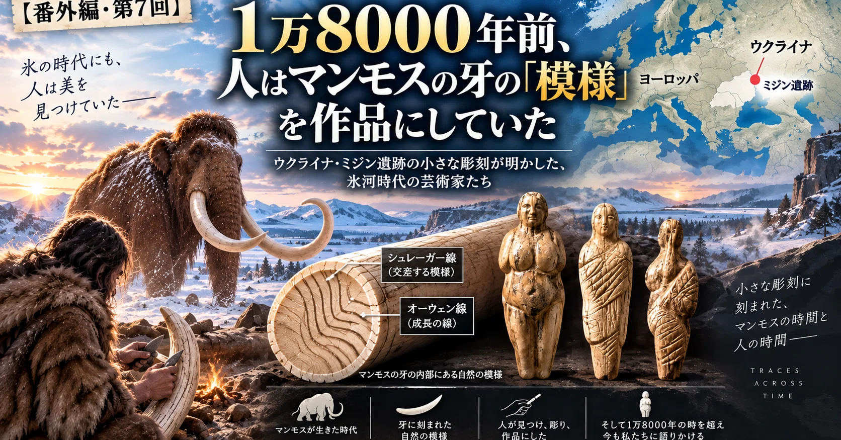 番外編・第7回】1万8000年前、人はマンモスの牙の「模様」を作品にし