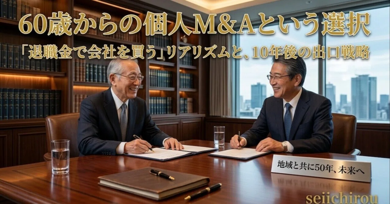 60歳からの個人M&Aという選択｜ seiichirou｜大人の学び直し塾