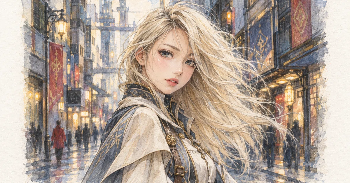 美少女イラスト㉘水彩画美少女：芸術の秋｜かんべい Mk-Ⅰ