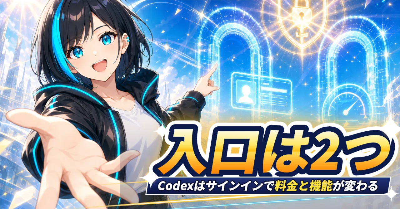Codex用語帳 #4】ChatGPTでサインインかAPIキーか、料金と機能の違い