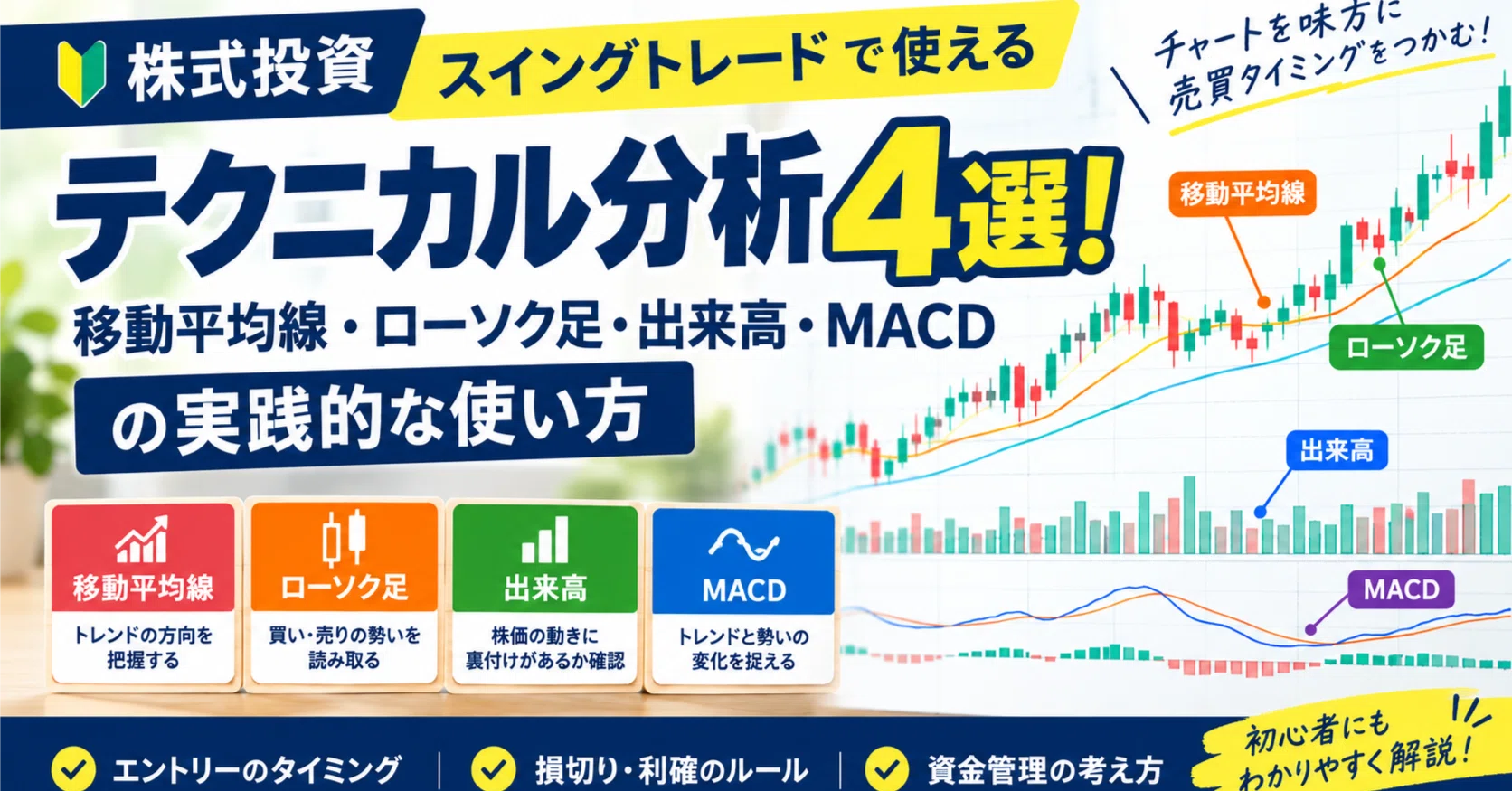 株式投資】スイングトレードで使えるテクニカル分析4選！移動平均線
