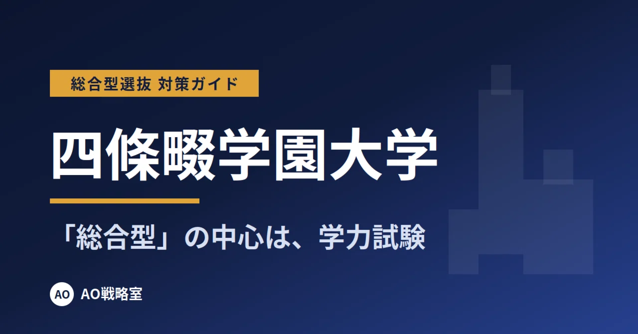 [Shijonawate Gakuen University] Comprehensive Selection Preparation ...
