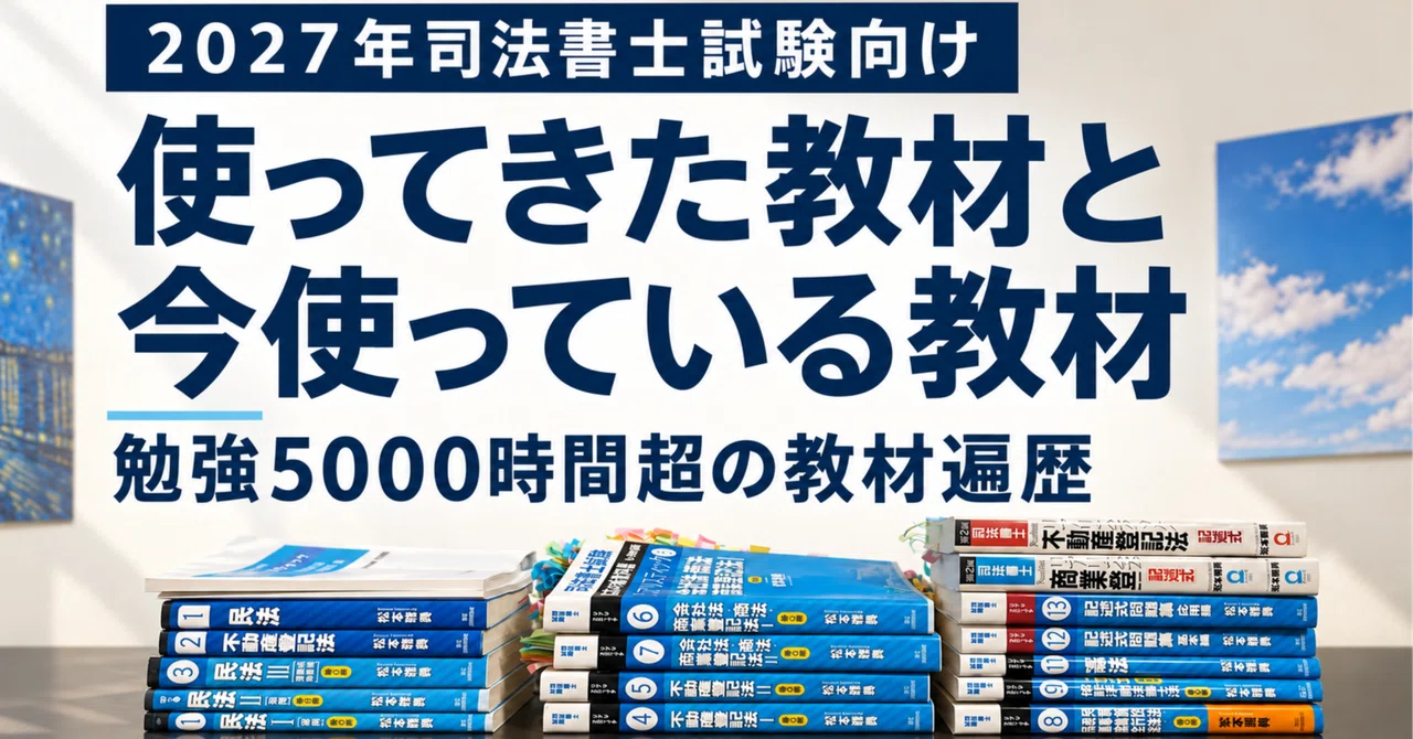 2027年司法書士試験向け】勉強5000時間超｜使ってきた教材と今使って