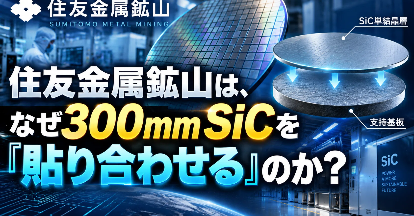 最新】住友金属鉱山、世界初の12インチ貼り合わせSiC基板「SiCkrest
