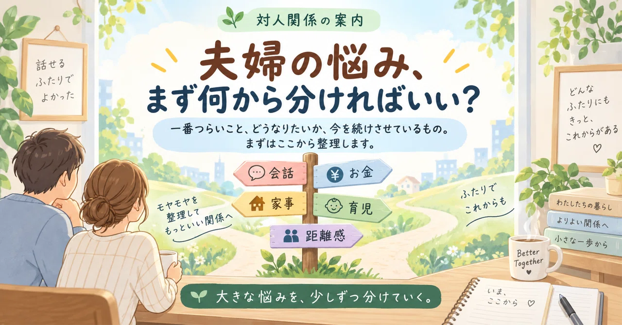 Where should I start when sorting out marital problems?｜ソラ│悩みの総合案内人