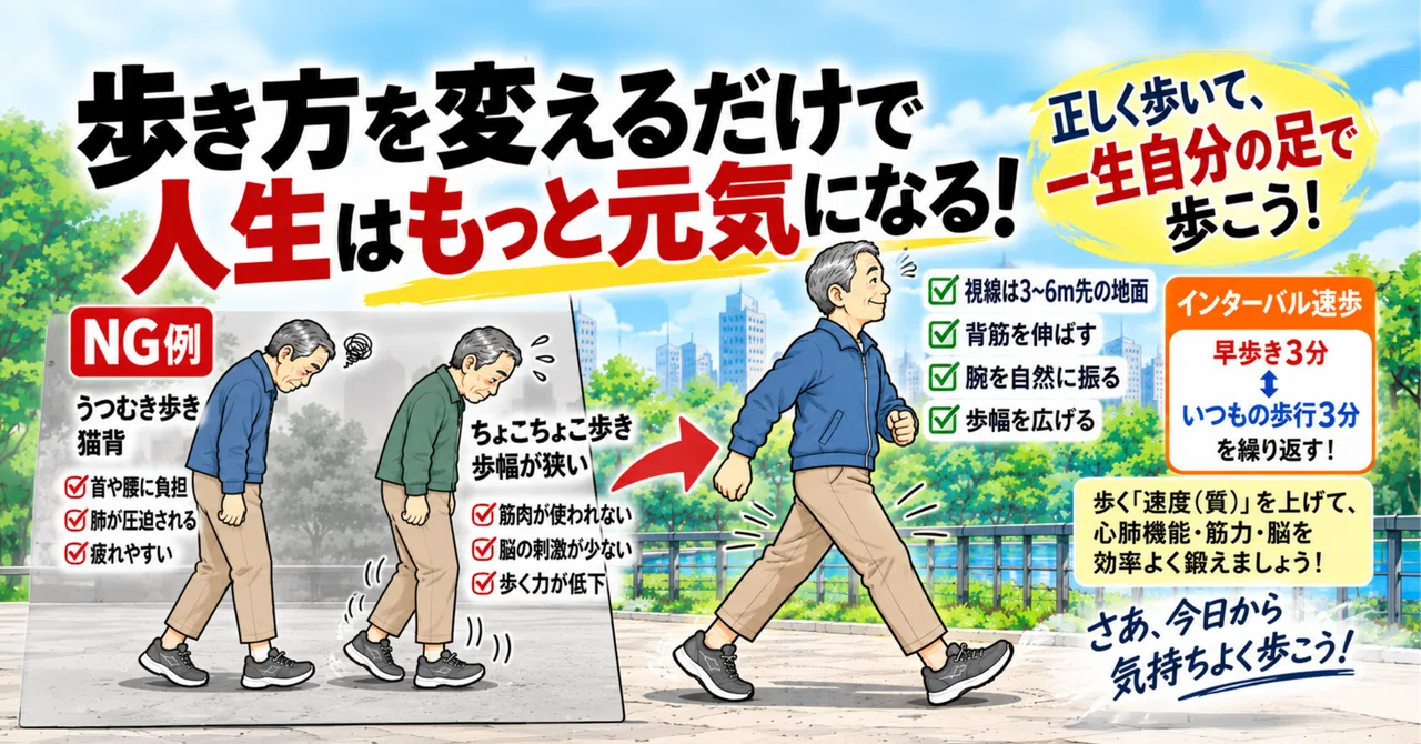 Walk Correctly to Extend Your Healthy Life Expectancy｜こんぱす
