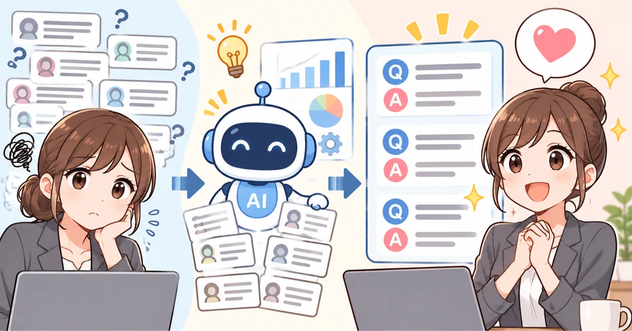 AI顧客対応活用ガイド：⑦ AIで実際の問い合わせからFAQ候補を作るには？｜NOAH｜AI判断整理