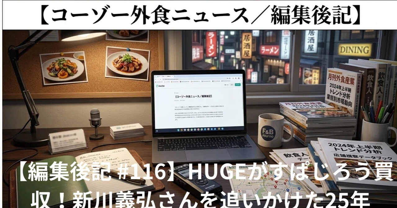HUGEがスパジローを買収、新川義弘氏の飲食キャリアが新局面へ