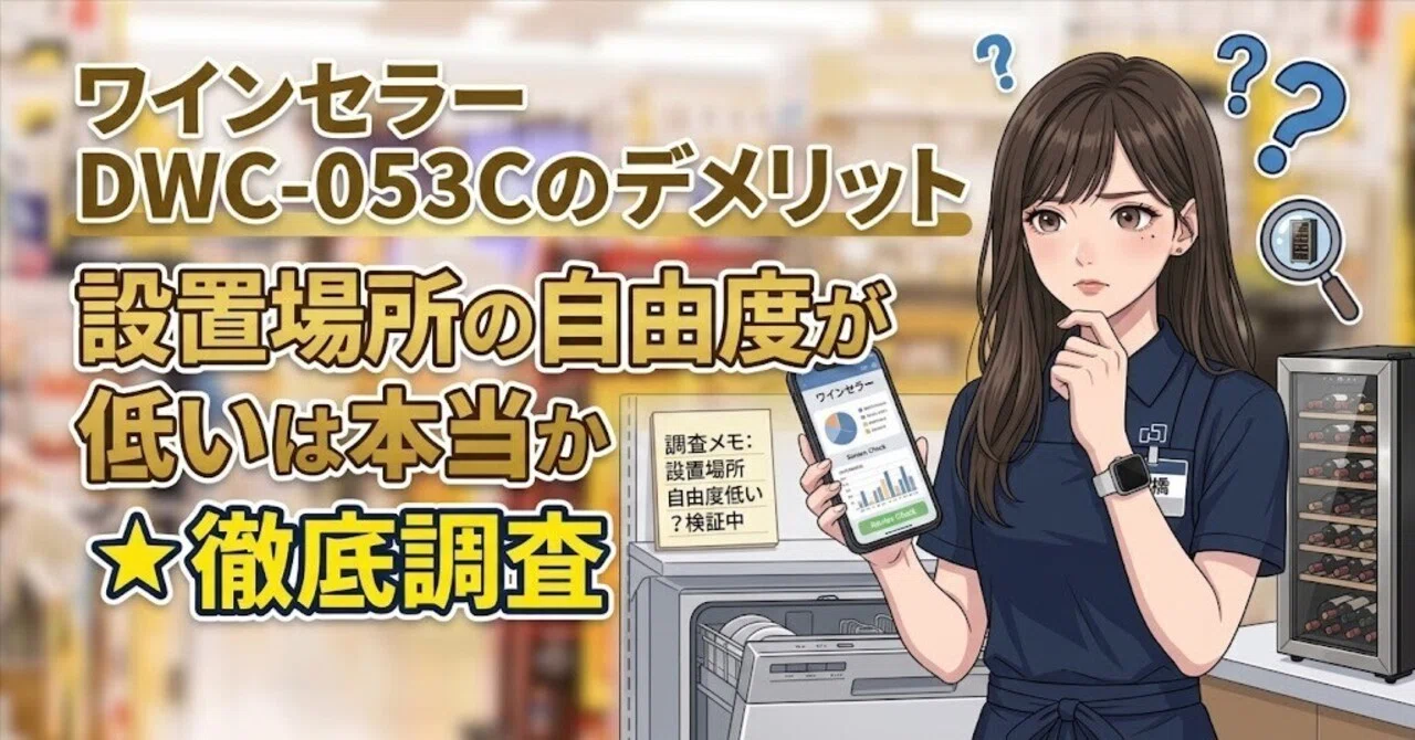 家電のプロが検証｜PlusQ ワインセラー DWC-053Cのデメリット 設置場所