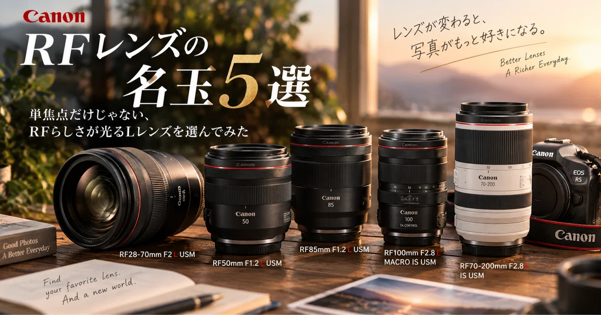 Canon RFレンズの名玉5選｜単焦点だけじゃない、RFらしさが光るLレンズ