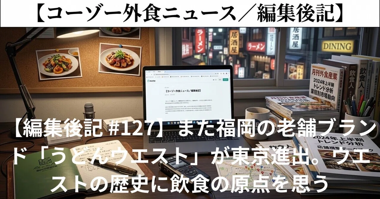 福岡の老舗うどん「ウエスト」、再び東京進出へ