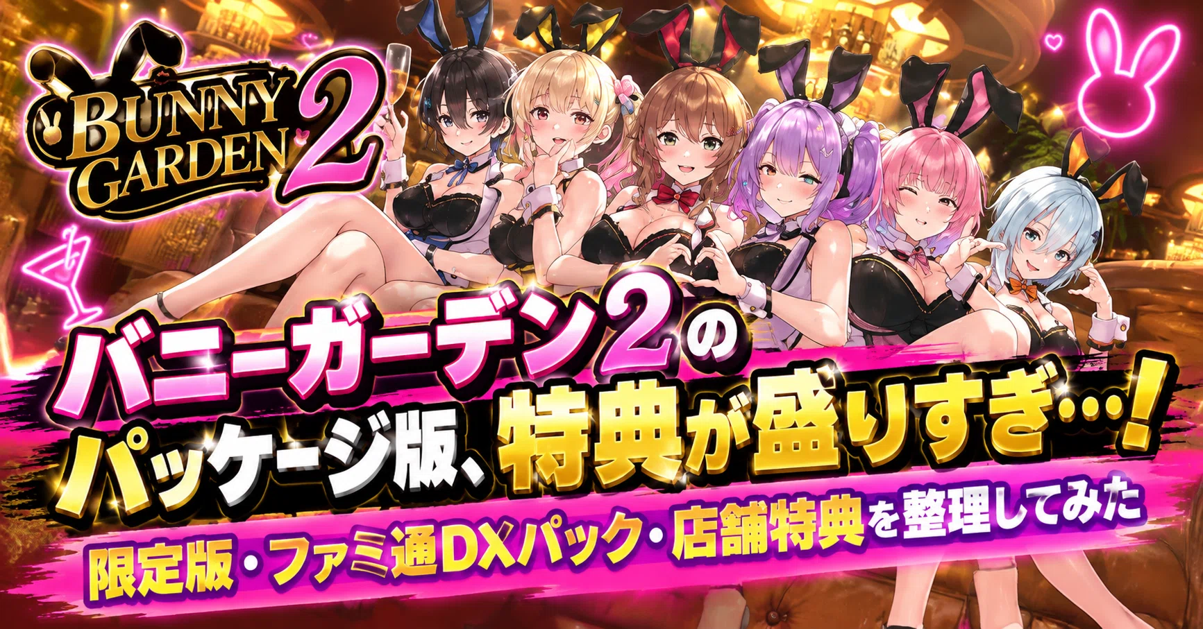 新品バニーガーデン　ファミ通DXパック　入店セット＋ハーレムVIPセット バニーガーデン2のパッケージ版、特典が盛りすぎ…！限定版・ファミ通DX