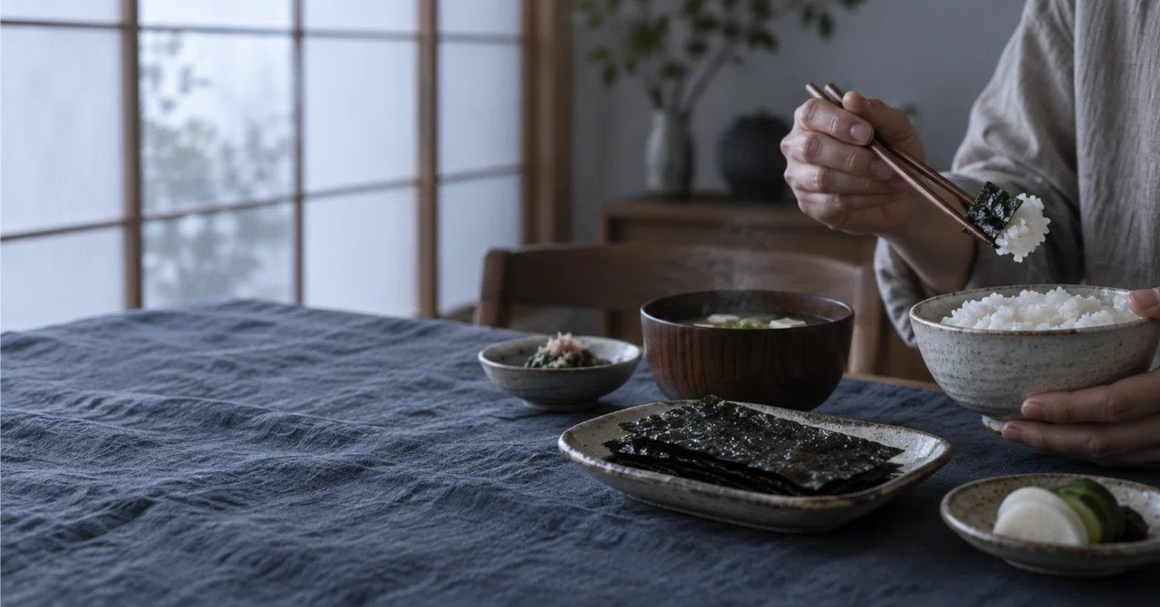 最新｜内臓脂肪が気になる人へ：海苔をよく食べる習慣で18年後のリスクが最大33%低かった