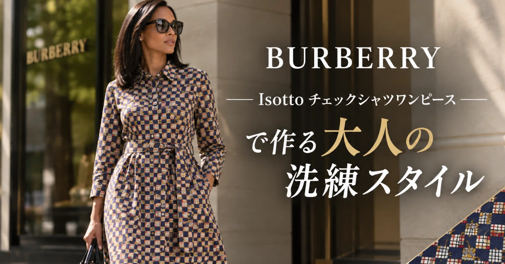 バーバリー「Isotto チェックシャツワンピース」で作る大人の洗練