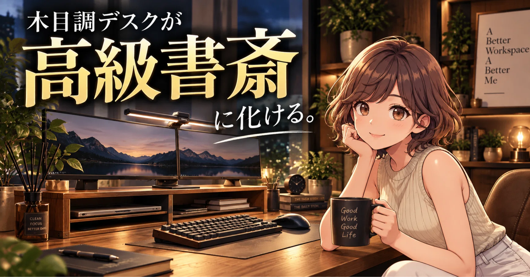木目調デスクが「一瞬で高級書斎」に化ける決定版ガジェット3選【予算
