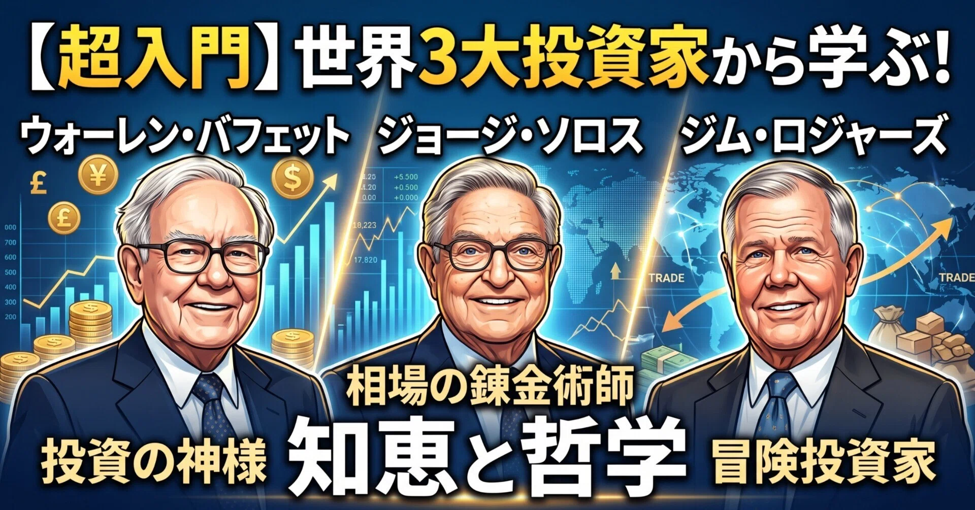 超入門】世界3大投資家から学ぶ！ウォーレン・バフェット、ジョージ