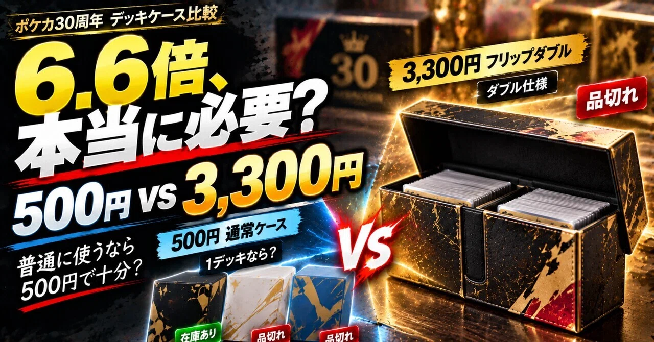 ポケカ30周年のデッキケース、500円で十分？3,300円「みんなでおいわい