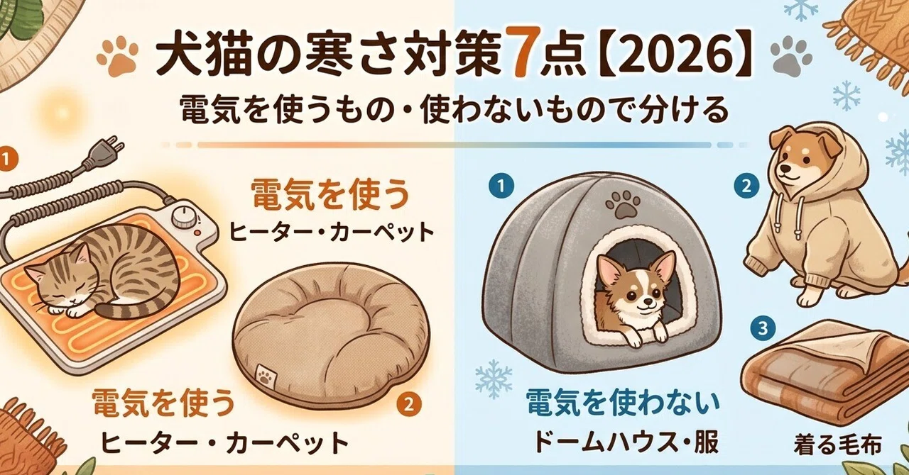 犬猫の寒さ対策7点【2026】電気を使うもの・使わないもので分ける