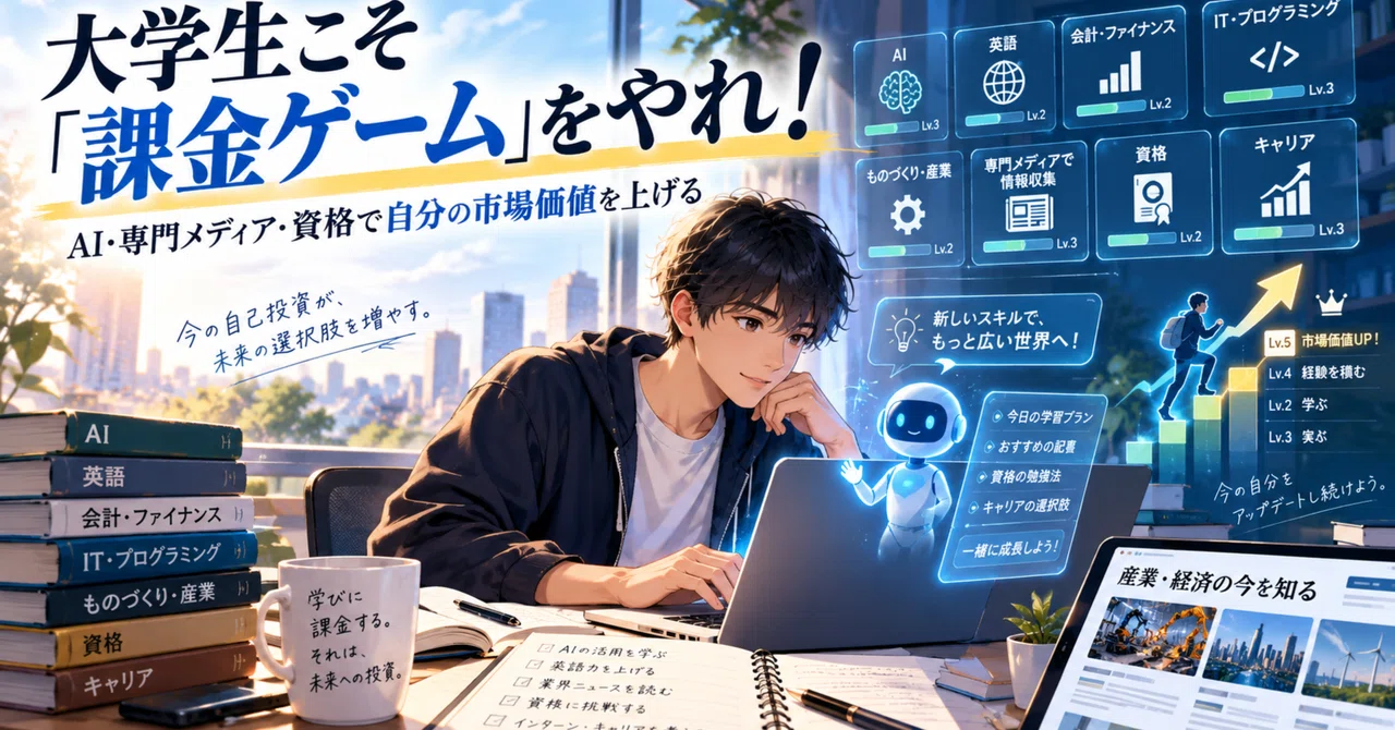 大学生こそ「課金ゲーム」――AI・専門メディア・資格で自分の市場価値を