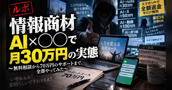 「【ルポ】情報商材『AI×○○で月30万円』の実態」