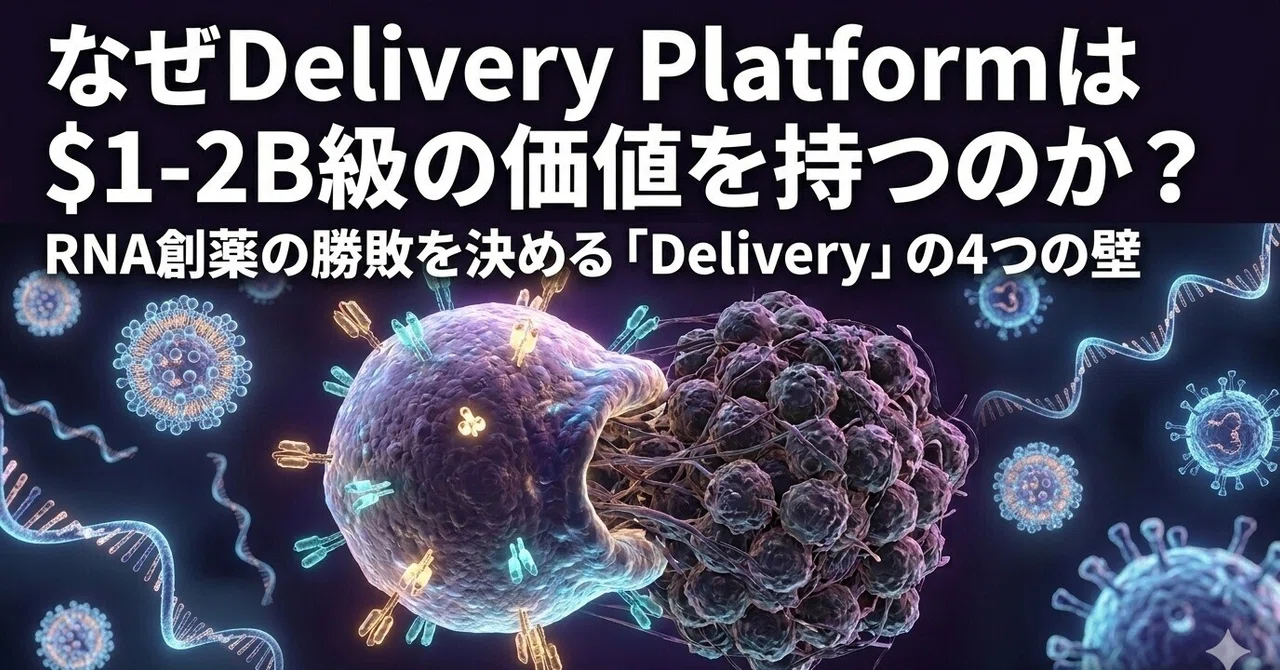 RNA創薬の勝敗を決めるのは「Cargo」ではなく「Delivery」──なぜDelivery Platformは$1–2B級の価値を持つのか｜ふる